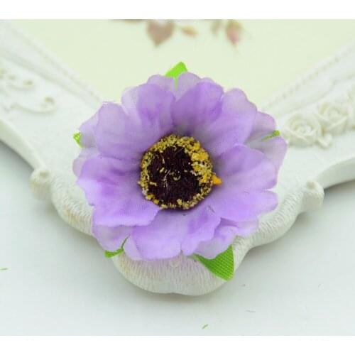 200pcs Mini 4.5cm Silk Artificial Daisy Flower Head Wedding Home Garden Decoration Wreath Diy Handmade Garland Craft Fake Flower
