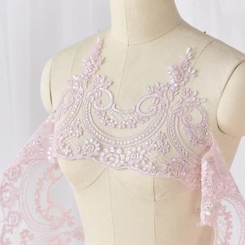 Popular Large Colors wedding bridal Ganza lace trim flower trimming with sequin for wedding dress 3Yrds/lot