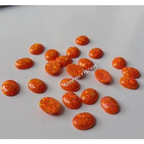 50pcs/lot OP31 Orange 8x10 mm Oval Cabochon Opal Synthetic Oval Cabochon Opal Fire Opal Stone Price