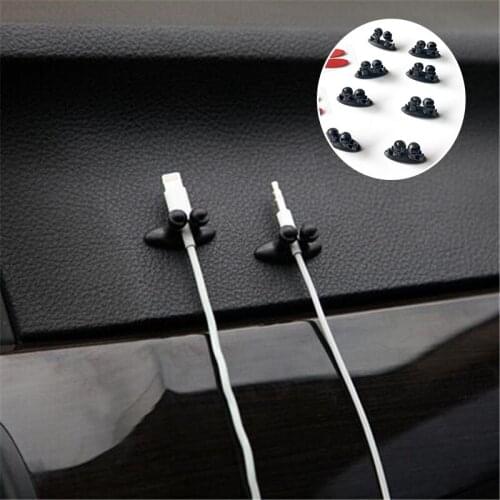 8Pcs Self-adhesive Wire Tie Cable Mount Clamp Clip Car USB Cable Sticker Fixed