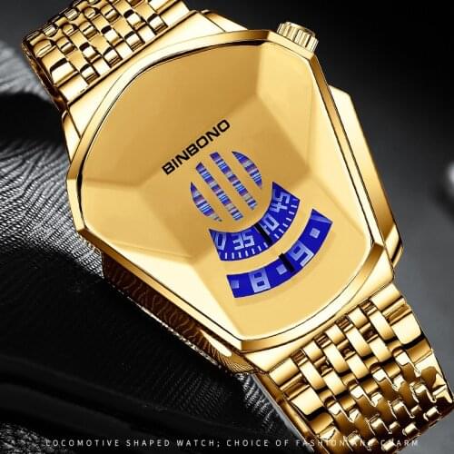 Mens High-end DoubleCcalendar Waterproof Trend Dig Plate Fashion Black Technology Non Mechanical Mens Leisure Business Watch