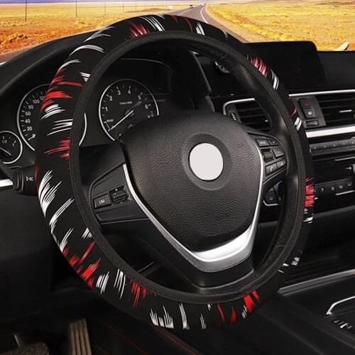 Car Steering Wheel Cover Scrawl Print Fashion Decoration Interior Caravan Trailer Truck Off Road 4x4 Automobile Accessories