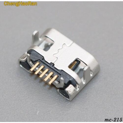 ChengHaoRan 10pcs Micro USB 5P,5-pin Micro USB Jack,5Pins Micro USB Connector for Tail Charging mobile phone