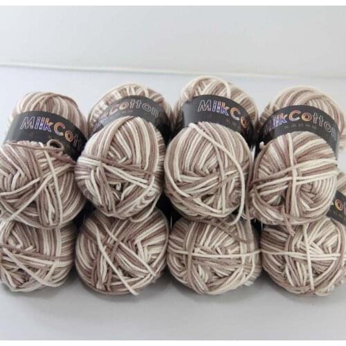 Sale 8ballsx50g Soft Cotton Baby Yarn New Hand-dyed Wool Socks Scarf Knitting Brown Mixed 2075-12-8