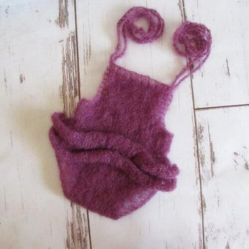 Newborn Baby Girl Mohair Ruffle Romper Knitted Mohair Baby Diaper Newborn Photography Prop