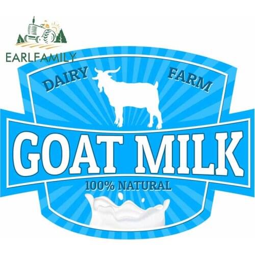 EARLFAMILY 13cm x 10cm for Goat Milk Label Auto Bumper Window Car Stickers Anime DIY Personality Creative JDM Decal Pull Flower