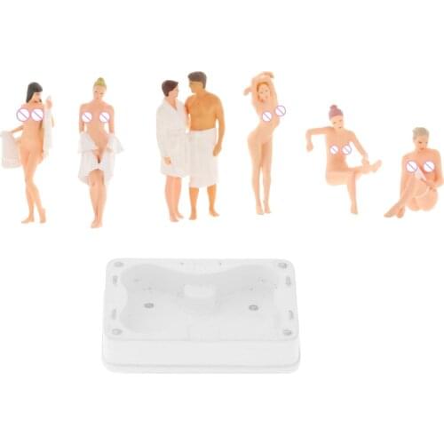 1/64 Resin People Character Action Figure Model for Micro Scene DIY Street Scene Bath Scene Scenery Decor Toy Figure Statue