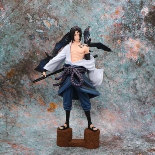 28cm Anime Figure Antistress PVC Action Decoration Collection Uchiha Sasuke Figurine Toys Model Figurine Home Decor Fidget Toy