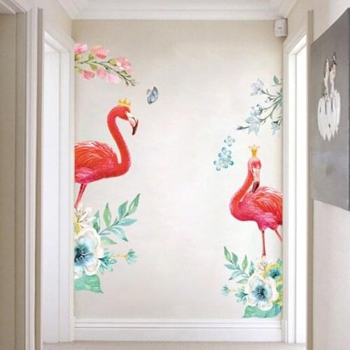Flamingo Bird Wall Sticker Home Decor Hall Bedroom for Children Wall Poster Home Decoration Wall Paper