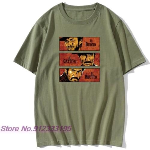Pure Cotton Quality The Good The Bad And Ugly Graphic T Shirt For Male Il buono brutto cattivo Tee Shirt Swag Unique Tshirt