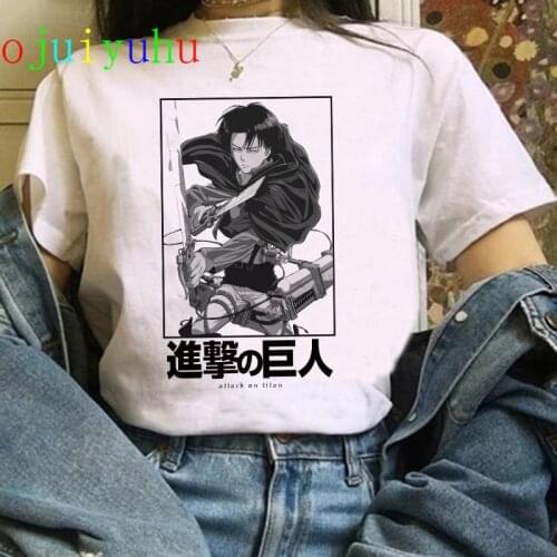 Hot Japanese Anime Attack on Titan T Shirt Men Kawaii Titans Attack Graphic Tees Cartoon Funny Levi Hip Hop Unisex T-shirt Male