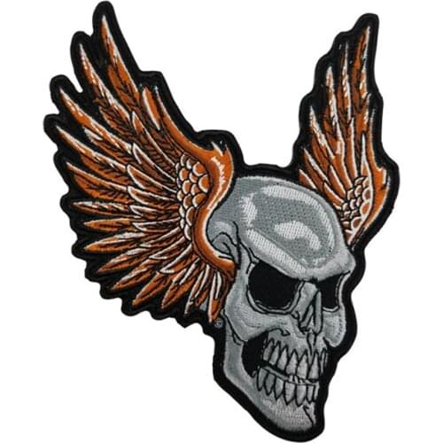 Custom Embroidered Patch devil Skull Biker Back Patches APPLIQUE can be customized with your logo factory direct good price