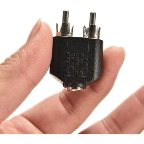 Quality Silver Plated 3.5 mm Female To 2 RCA Male Audio Stereo Adapter Connector 3.5mm AUX Female to 2 X RCA Male Connectors