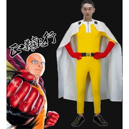 One Punch Man Cosplay Super Hero Saitama Costumes Jumpsuits Outfits Cloak Adults New Style Bodysuit Halloween Christmas Party