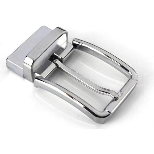 1pcs 35mm Metal Chrome Men Belt Buckle High-quality Clip Buckle Rotatable Bottom Single Pin Half Buckle Leather Craft Belt