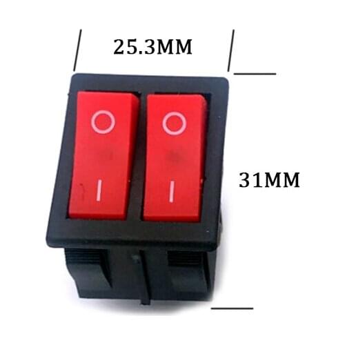 6PINS Rocker Switch Button Mini SPST ON-OFF Dual Power 16A 250VAC AC 250V Red And White