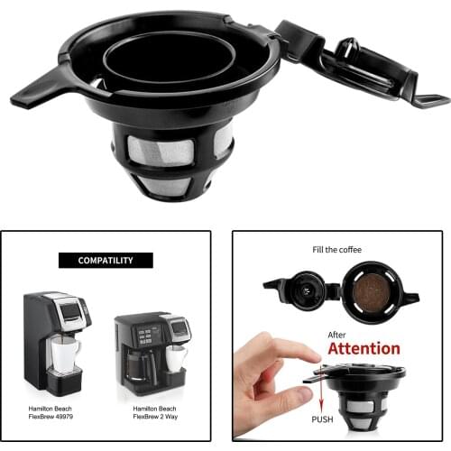 Refillable Reusable Stainless Steel Coffee Filter Single Cup Capsule Pod Cup Tea Coffee Maker Easy Clean BPA Free