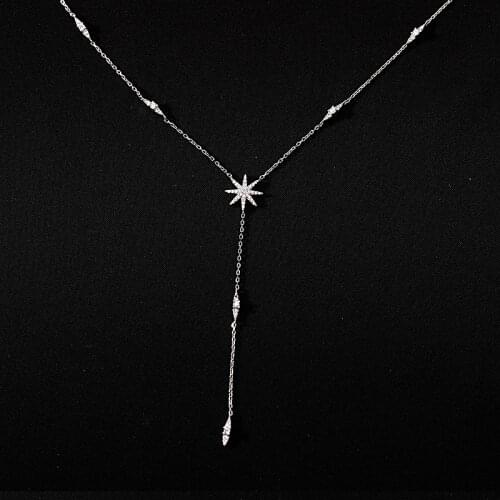 Trendy Pendant 925 Sterling Chain Necklace Maple leaf Shape AAA Zircon Shiny Jewelry For Women Holiday Gift Mother Gift