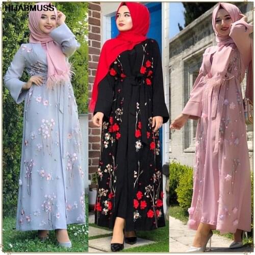 Muslim Abaya Fashion Cardigan Kimono Hijab Dress Turkish Islamic Clothing Abayas Women Caftan Dubai Kaftan Robe Femme Appliques