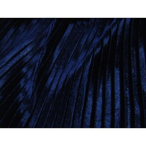 2 meters 150cm 59.05" width royal blue soft crumple accordion pleated pleuche velour fabric for long skirt dress MM75