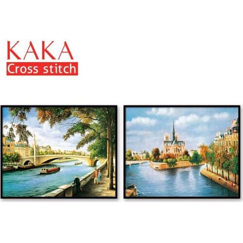 Cross stitch kits,Embroidery needlework sets with printed pattern,11CT-canvas for Home Decor Painting,Landscape Full NCKS030