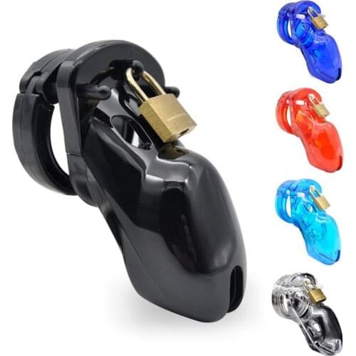 New 5 Color Male Chastity Device with 5 Penis Rings,Cock Cage,Cock Rings Sleeve,Chastity Lock,Fetish BDSM Sex Toys for Man Gay