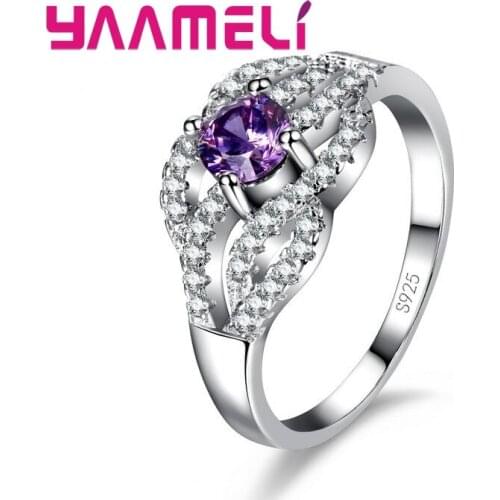 Wedding Engagement Rings 925 Sterling Silver Cubic Zircon Romantic Fashion Party Jewelry Accessory Nice Women Girl Gift