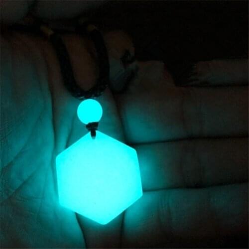 Charm Glowing In The Dark Natural Stone Hexagram Necklace Star of Pendant Lucky Luminous Necklace Women Men Couple Vogue Jewelry