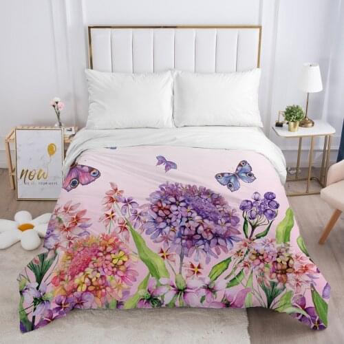 Duvet cover Quilt/Blanket/Comfortable Case Luxury Bedding 140x200 150x200 240x220 240x260 for Home 3D Print Flowers butterfly