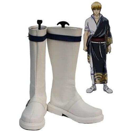 Gintama Sakata Kintoki Cosplay Boots Shoes Costume Accessories Halloween Party Boots for Adult Men Shoes