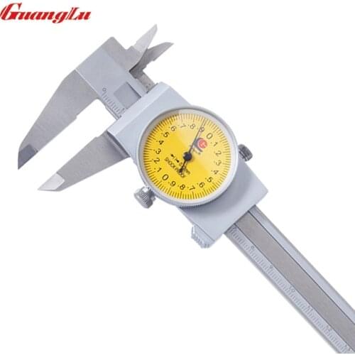GUANGLU 0-150mm 0.01mm 0.02mm Dial Caliper Stainless Steel Vernier Caliper Gauge Calipers Micrometer Measure Tools