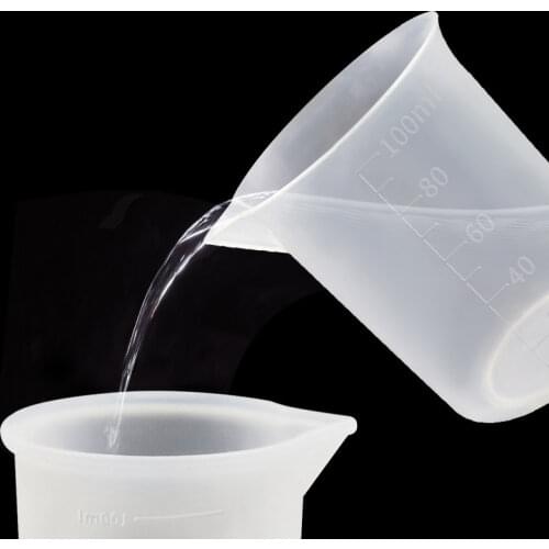 2pcs 100ml Silicone Measuring Cups Tool Clear Graduated Epoxy Split Cup For Candle Making Candle Making Kits Soy Wax