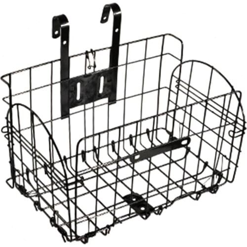 Foldable Metal Wire Basket Front Bag Rear Hanging Basket For Foldable Mountain Bike Folding Hanging Pet Basket