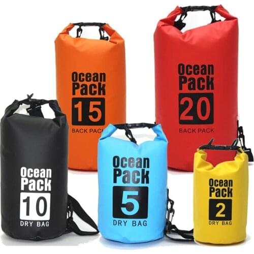 Waterproof PVC Ocean Pack Swimming River Trekking Dry Bags 2L-30L Multifunctional Outdoor Drifting Beach Backpack Ocean Bag