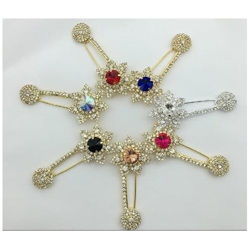 8.5x4cm High end Brooches Rhinestones Safety Pin Brooch for Girls Women Dress Sweater Coat Scarf Hat
