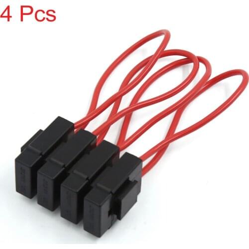 X Autohaux 4 Pcs 30A Waterproof In Line Blade Type Atc Fuse Holder Awg Wire For Car Auto