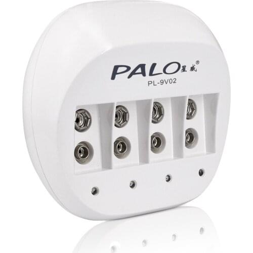 PALO 4slots 9V Li-ion Battery Charger 9V Rechargeable battery charger for 9v 6f22 battery