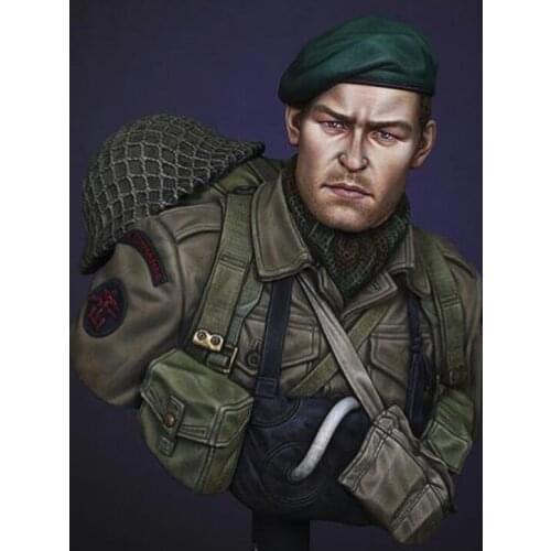 1/10 Scale Unpainted Resin bust British Commando in Normandy collection bust