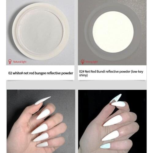 1 Pcs New Nightclub Internet Celebrity Trend Manicure Bungee Reflective Refraction Powder Nail Super Bright Glitter Shiny