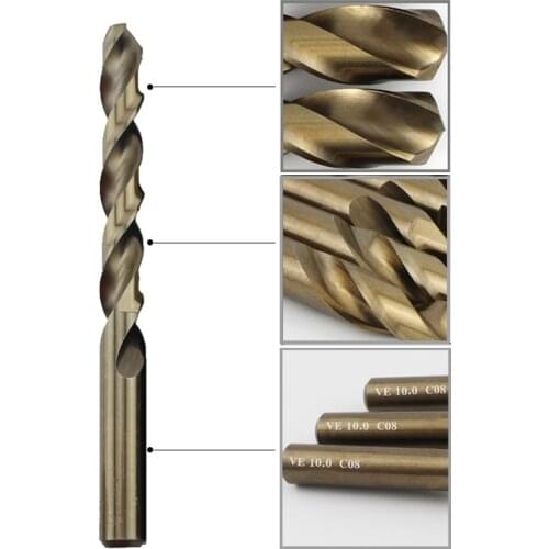 2pcs\lot Cobalt drill M42 Cobalt Drill Bit 4.0 - 6.0mm used for Drilling on Hardened Steel, Cast Iron & Stainless Steel