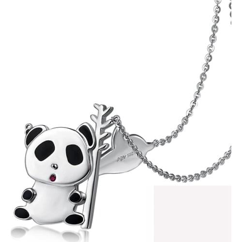 2018 Fashion Cute Panda Necklace For Women Girl Authentic 100% 925 Sterling Silver Hot Sale Pendant Necklace Fine Jewels Gift