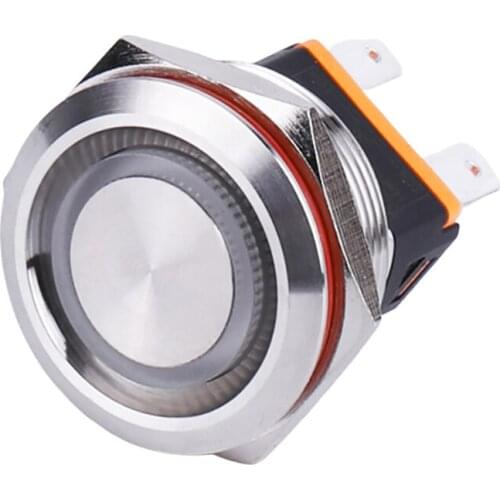 2NO 15A 12V 24V 110V 220V DC car ring led illuminated power psuh buttom switch 4 pins on-off momentary Signal control