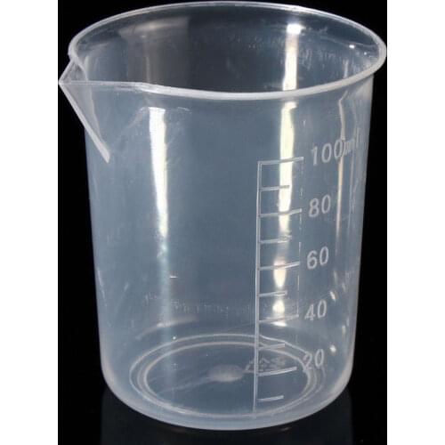 2x 100mL/3.4oZ Clear Plastic Graduated Measuring Cup Jug Beaker Kitchen Lab Tool