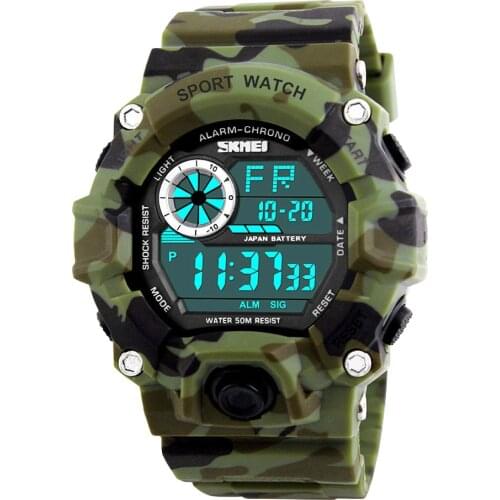 50M Waterproof Student Watches Boy Water swim Resistant Men Outdoor Watches Chronograph Alarm Sports Wristwatch