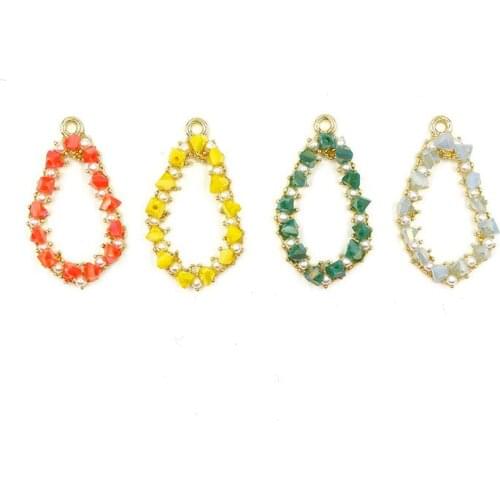 50pcs Summer wind colorful sweet drop water charm for earrings bracelet accessories handmade DIY material geometric pendant