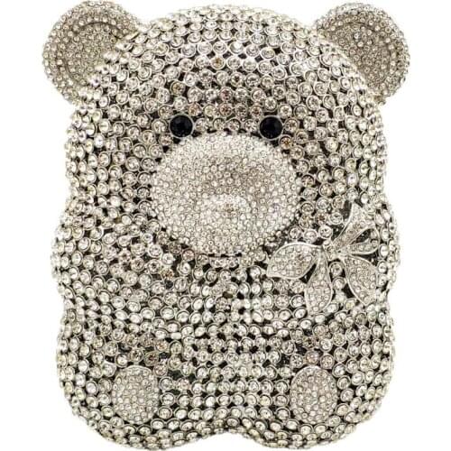 9.5x15CM Clutch Bag Banquet Bag Bear Diamond Bag Dinner Bag Party Women Evening Bag a6585