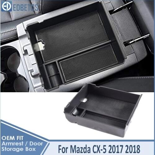 Car Armrest Box Storage For Mazda CX-5 2017 2018 Accessories Organizer Center Console Tray Box Black