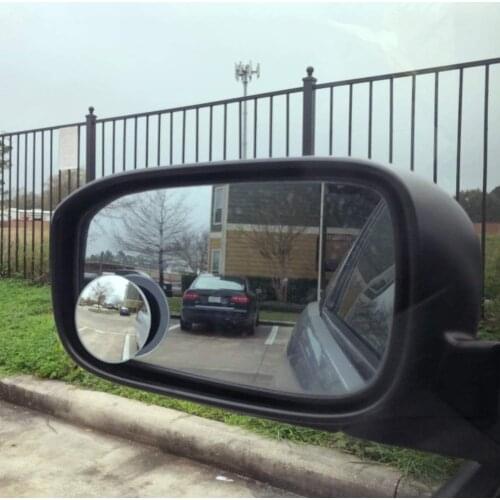 2pcs Car Rearview Mirror Round Mirror Reflective Blind Spot Adjustable 360 Degree Borderless Auxiliary Blind Spot Mirror