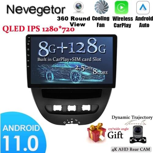 Android 11 2 Din Car Multimedia Player For Peugeot 107 Toyota Aygo Citroen C1 2005-2014 Radio Stereo GPS Navigation