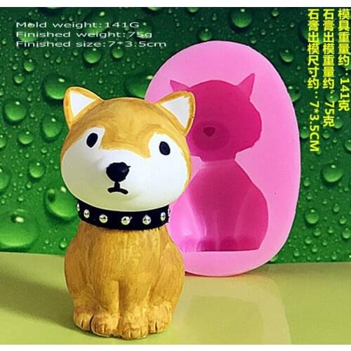 C1109 Shiba Inu silicone mold aroma plaster mold DIY handmade car outlet clamp